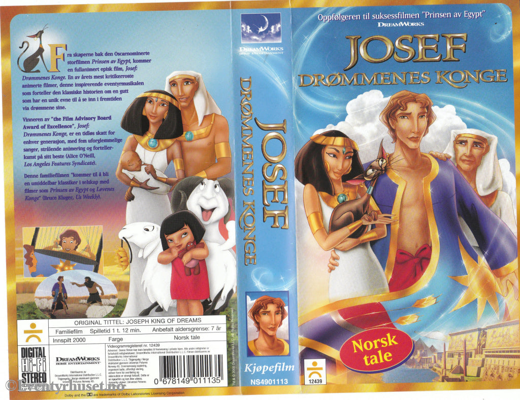 Download / Stream: Josef - Drømmenes konge. 2000. VHS SB. Norwegian dubbing. VHS