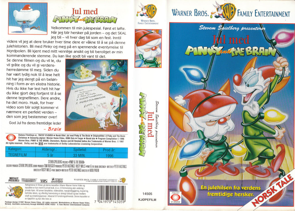 Download / Stream: Jul med Pinky and The Brain. 1996. VHS SB. Norwegian dubbing. VHS