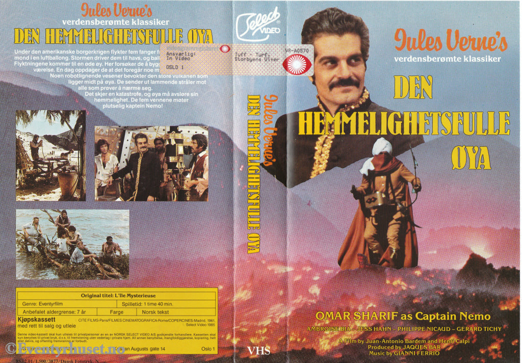 Download / Stream: Jule´s Verne. Den Hemmelighetsfulle Øya. 1961/85. Vhs Big Box. Norwegian