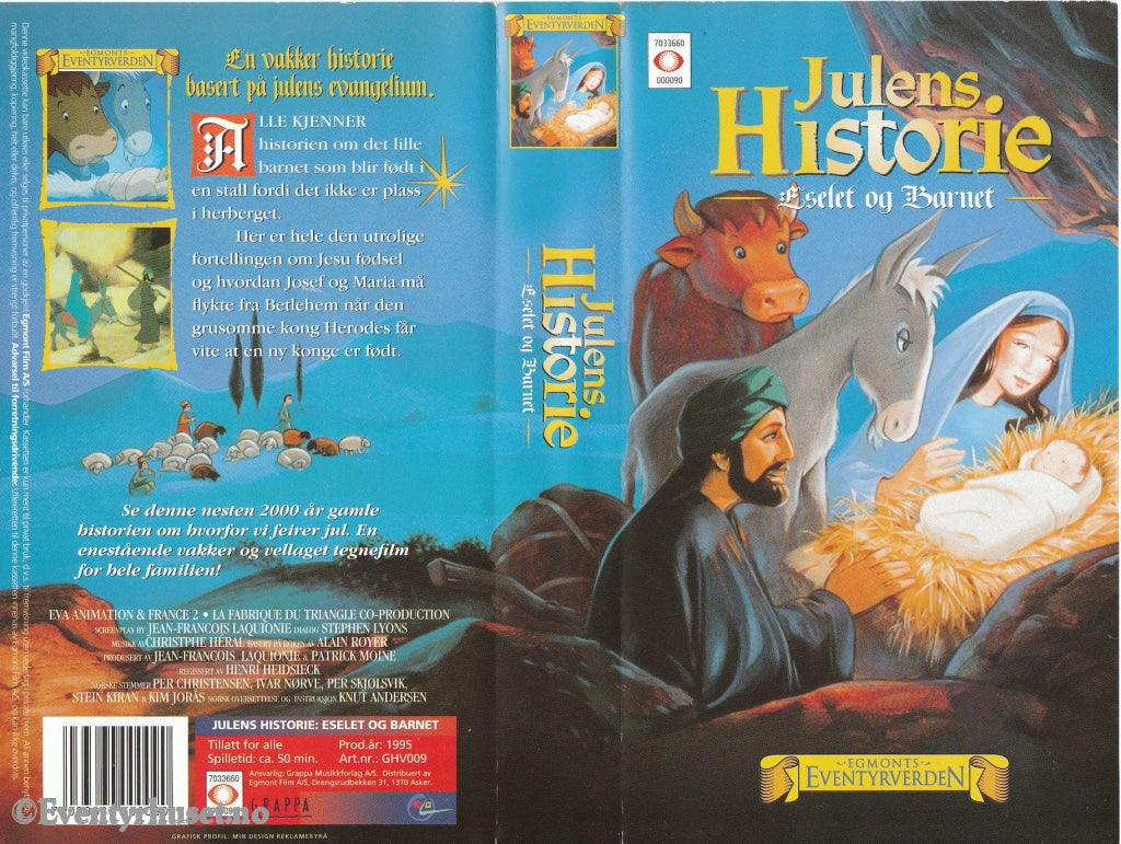 Download / Stream: Julens Historie - Eselet Og Barnet. 1995. Vhs. Norwegian Dubbing. Vhs