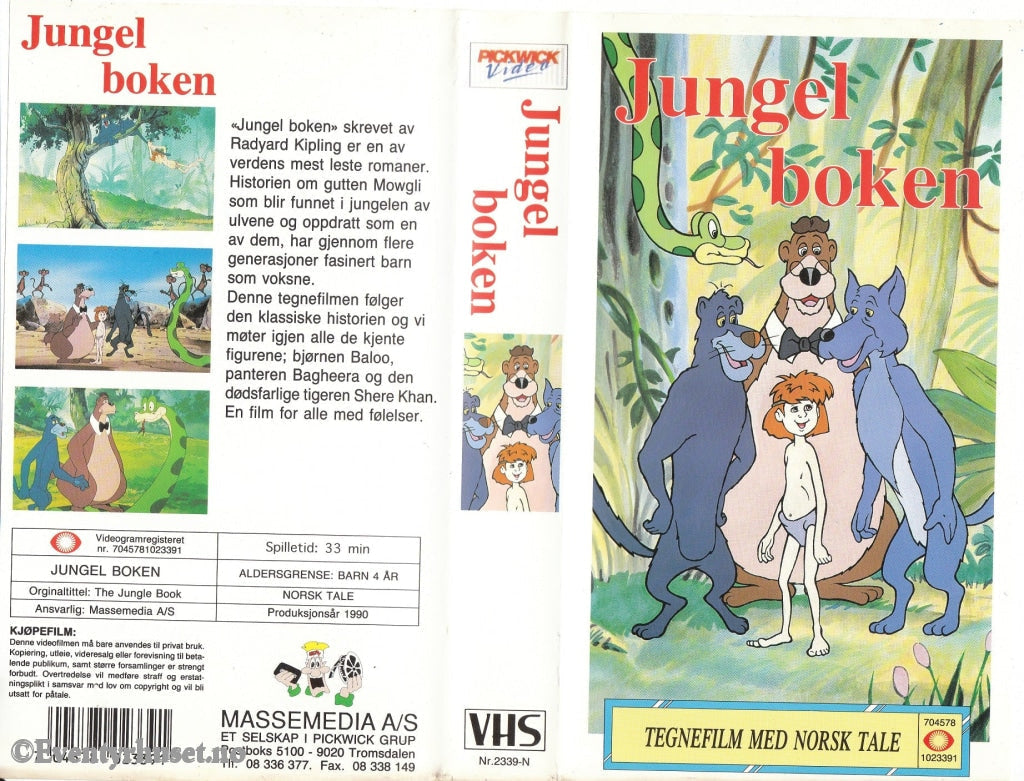 Download / Stream: Jungelboken. 1990. Vhs. Norwegian Dubbing. Vhs