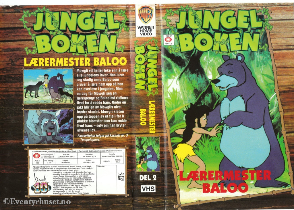 Download / Stream: Jungelboken. Vol. 2. Læremester Baloo. 1989 (The Jungle Book). Vhs Big Box.