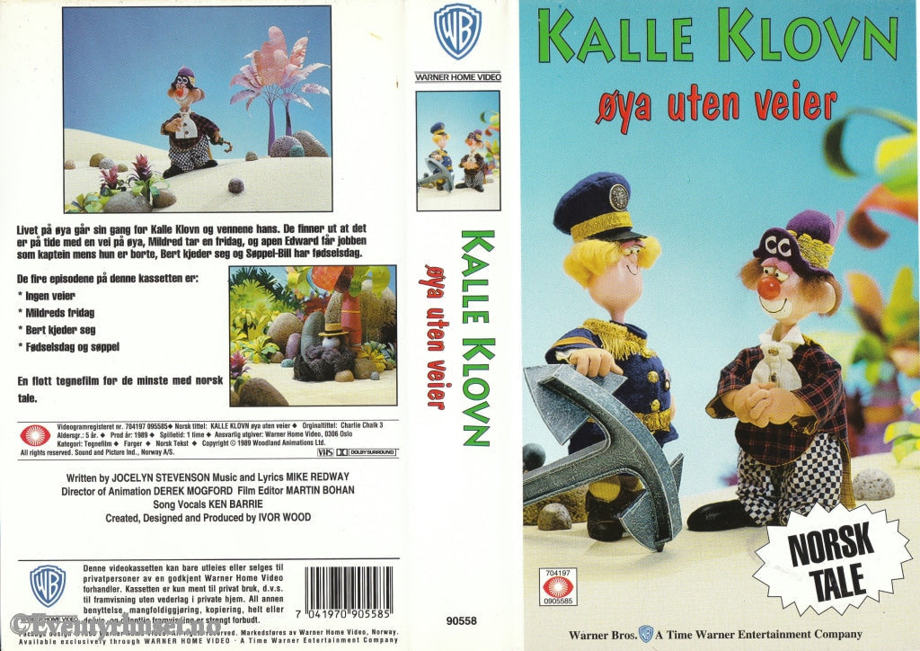 Download / Stream: Kalle Klovn - Øya Uten Veier (Charlie Chalk 3). 1989 Vhs. Norwegian Dubbing.