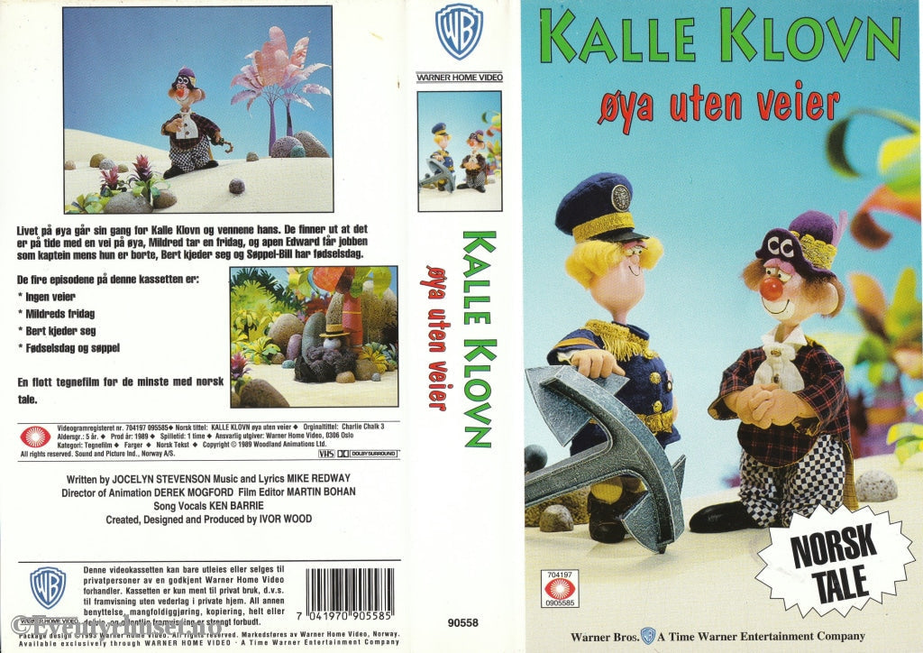 Download / Stream: Kalle Klovn - Øya Uten Veier (Charlie Chalk 3). 1989 Vhs. Norwegian Dubbing.