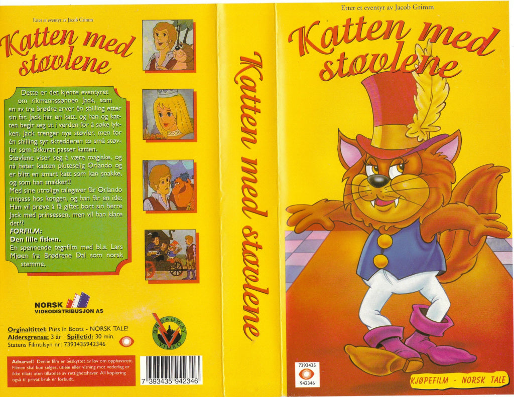 Download / Stream: Katten Med Støvlene. Vhs. Norwegian Dubbing. Vhs