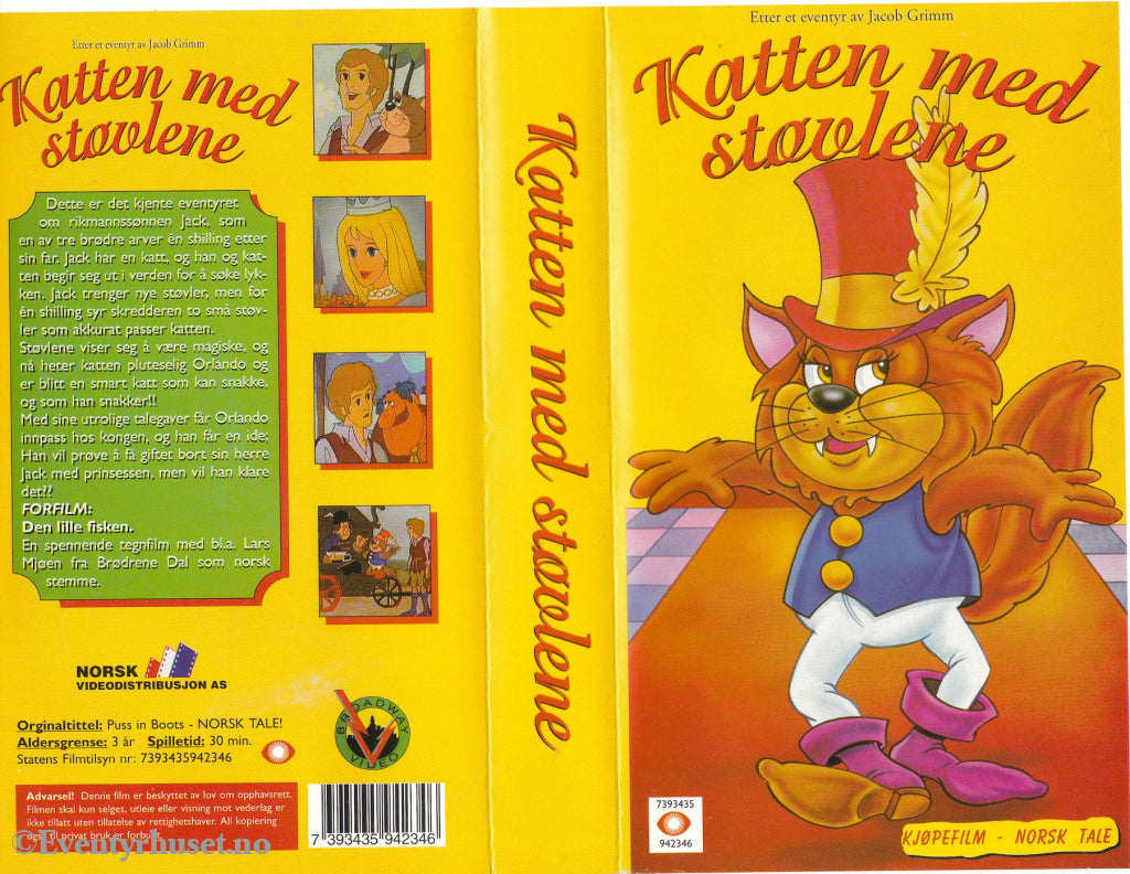 Download / Stream: Katten Med Støvlene. Vhs. Norwegian Dubbing. Vhs