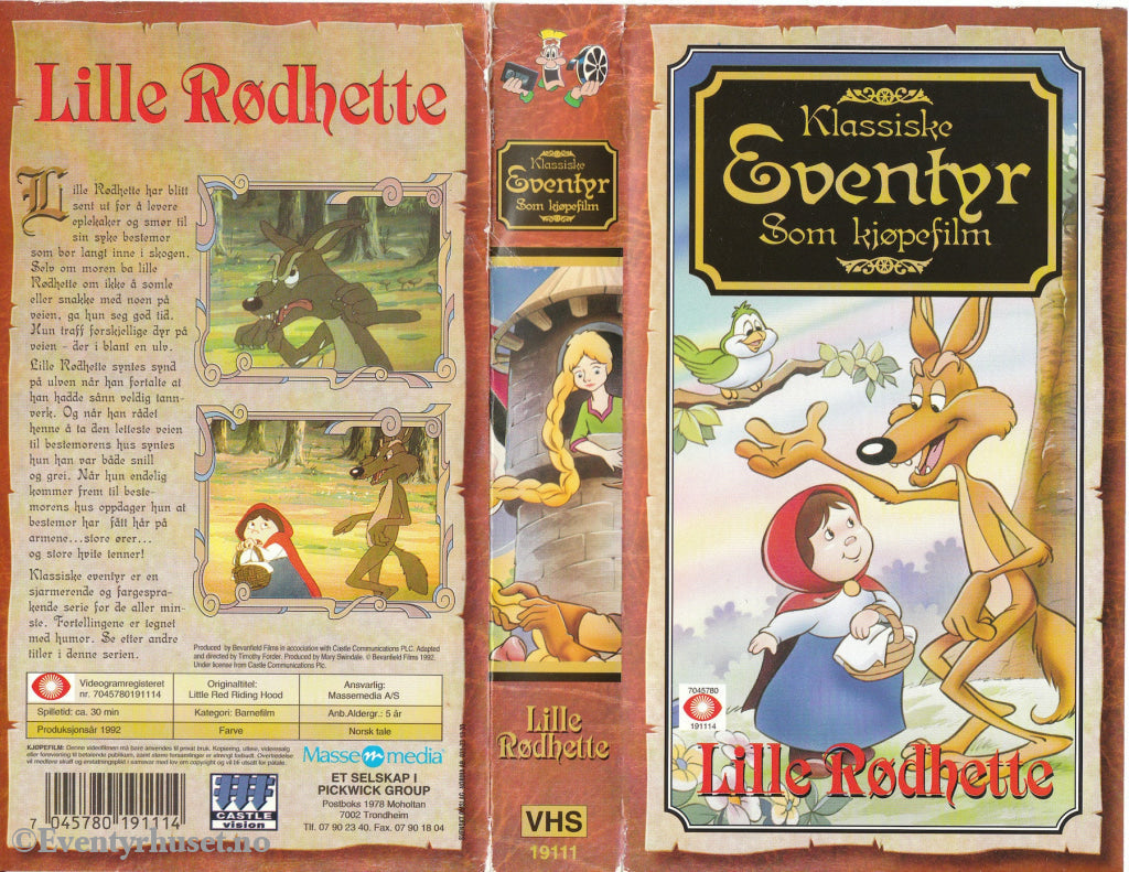 Download / Stream: Klassiske Eventyr Som Kjøpefilm: Lille Rødhette. Vhs. Norwegian Dubbing. Vhs