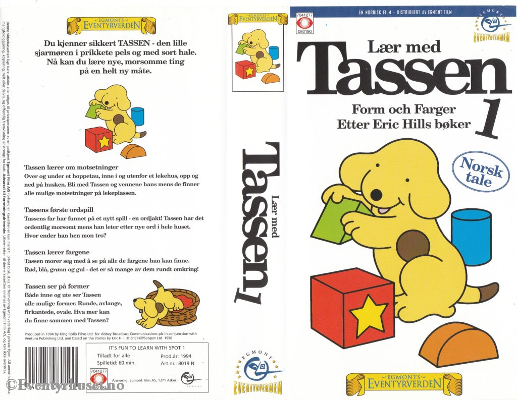 Download / Stream: Lær Med Tassen. Vol. 1. 1994. Vhs. Norwegian Dubbing. Vhs