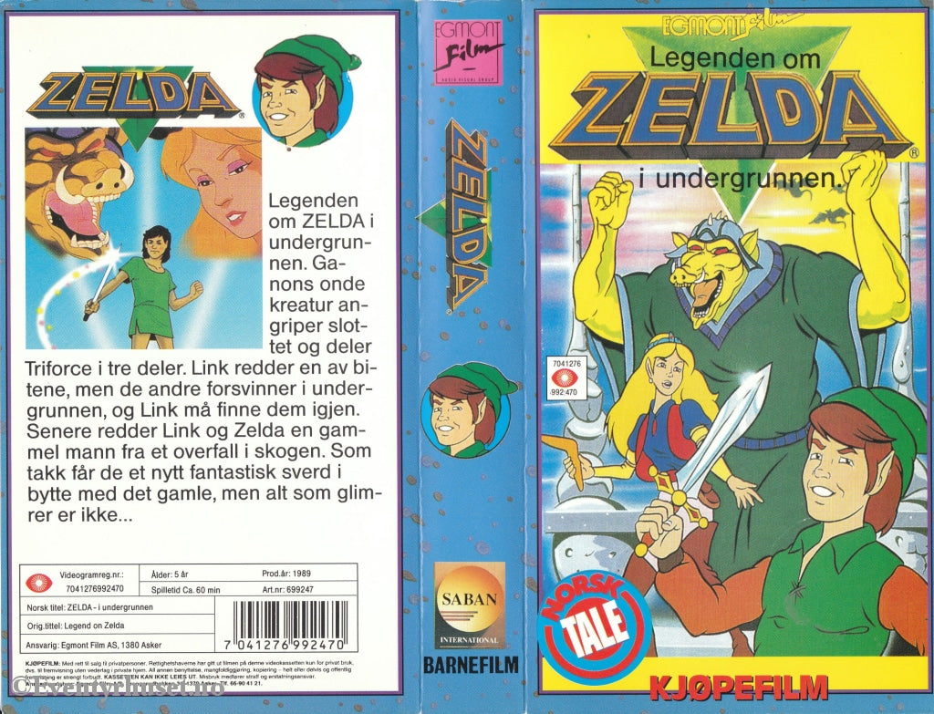 Download / Stream: Legenden Om Zelda I Undergrunnen. 1989. Vhs. Norwegian Dubbing. Stream Vhs