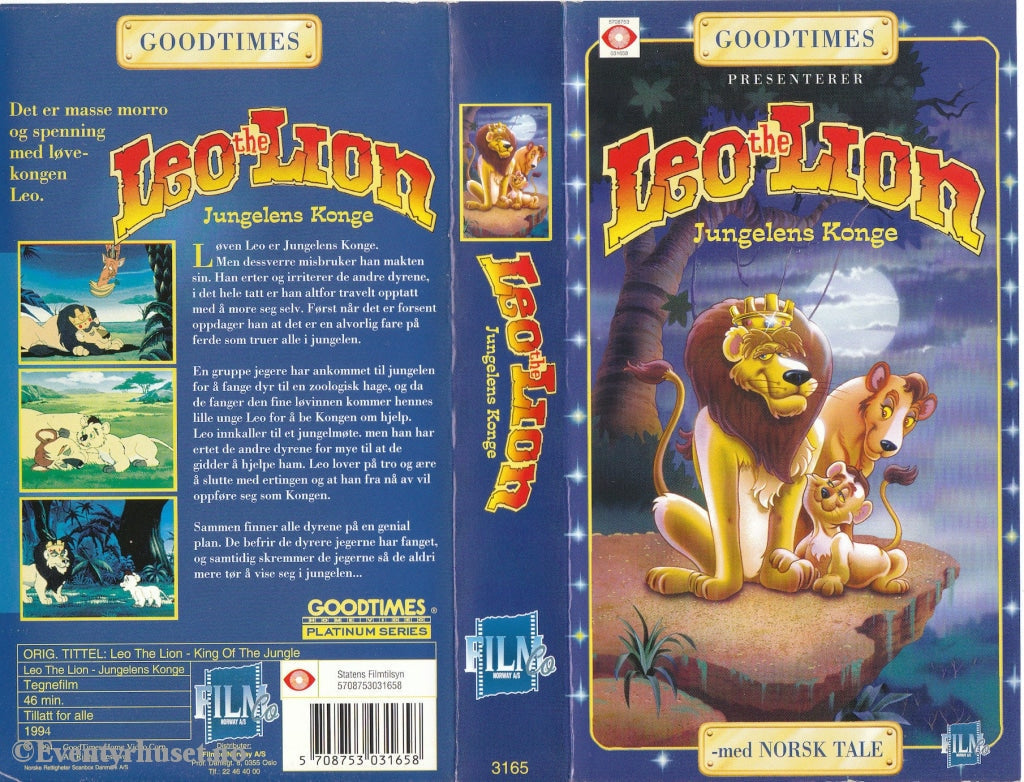 Download / Stream: Leo The Lion - Jungelens Konge (Goodtimes Presenterer). 1994. Vhs. Norwegian