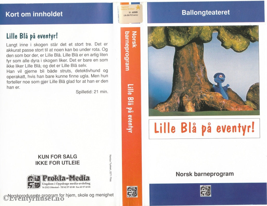 Download / Stream: Lille Blå På Eventyr! Vhs. Norwegian. Vhs