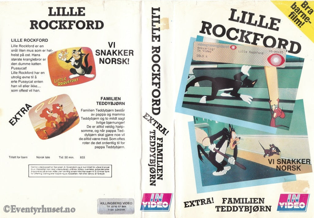 Download / Stream: Lille Rockford. Extra: Familien Teddybjørn. Vhs Big Box. Norwegian Dubbing.
