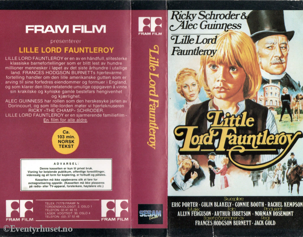 Download / Stream: Little Lord Fauntleroy. VHS SB. Norwegian subtitles. VHS