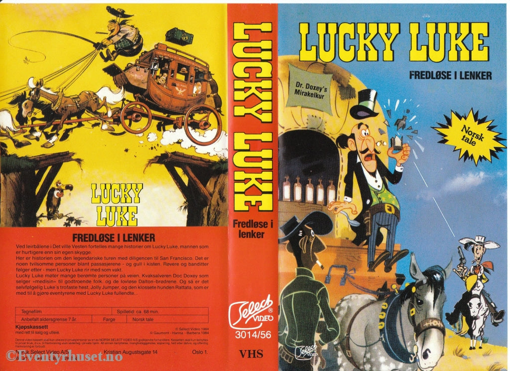 Download / Stream: Lucky Luke - Fredløse I Lenker. 1984. Vhs Big Box. Norwegian. Stream