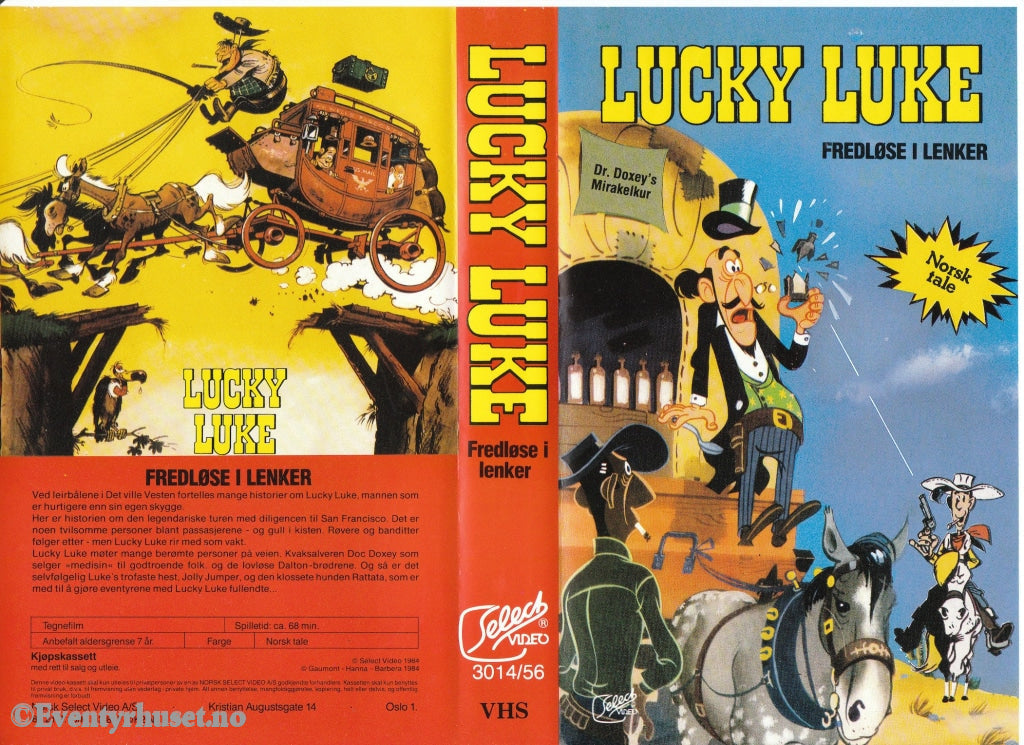 Download / Stream: Lucky Luke - Fredløse I Lenker. 1984. Vhs Big Box. Norwegian. Stream