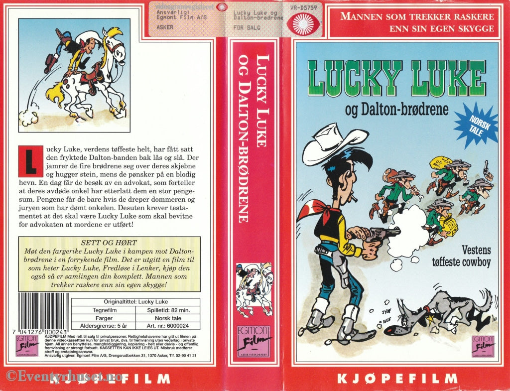 Download / Stream: Lucky Luke Og Dalton-Brødrene. Vhs. Norwegian. Stream Vhs