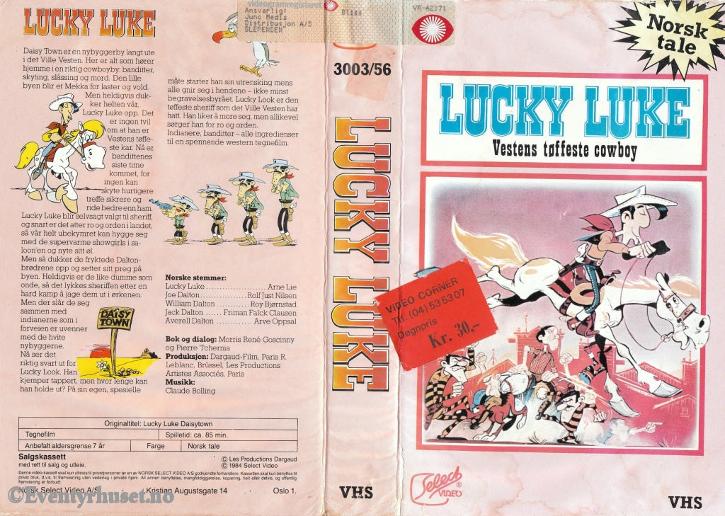 Download / Stream: Lucky Luke - Verdens Tøffeste Cowboy. 1984. Vhs Big Box. Norwegian. Stream