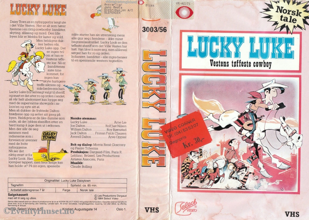 Download / Stream: Lucky Luke - Verdens Tøffeste Cowboy. 1984. Vhs Big Box. Norwegian. Stream