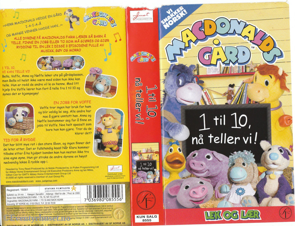 Download / Stream: Macdonalds Gård - Lek Og Lær. 2000. Vhs. Norwegian Dubbing. Vhs