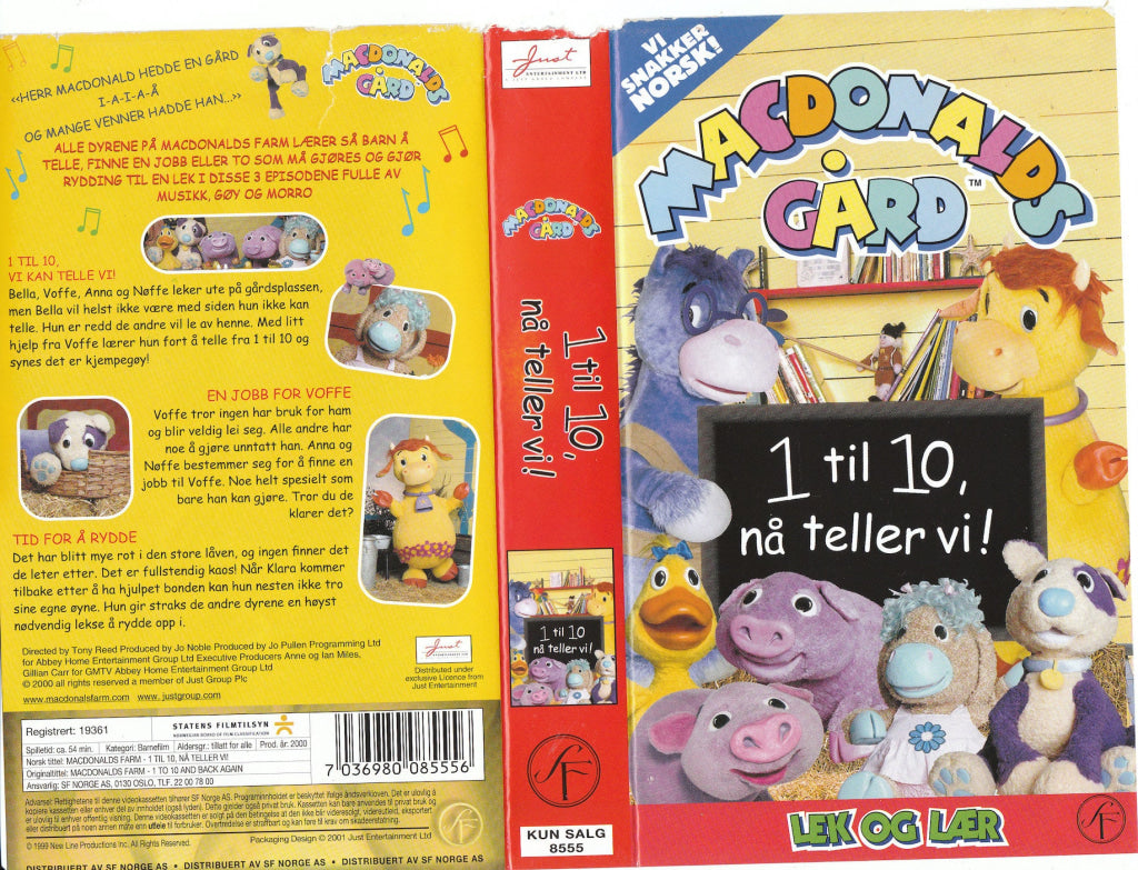 Download / Stream: Macdonalds Gård - Lek Og Lær. 2000. Vhs. Norwegian Dubbing. Vhs