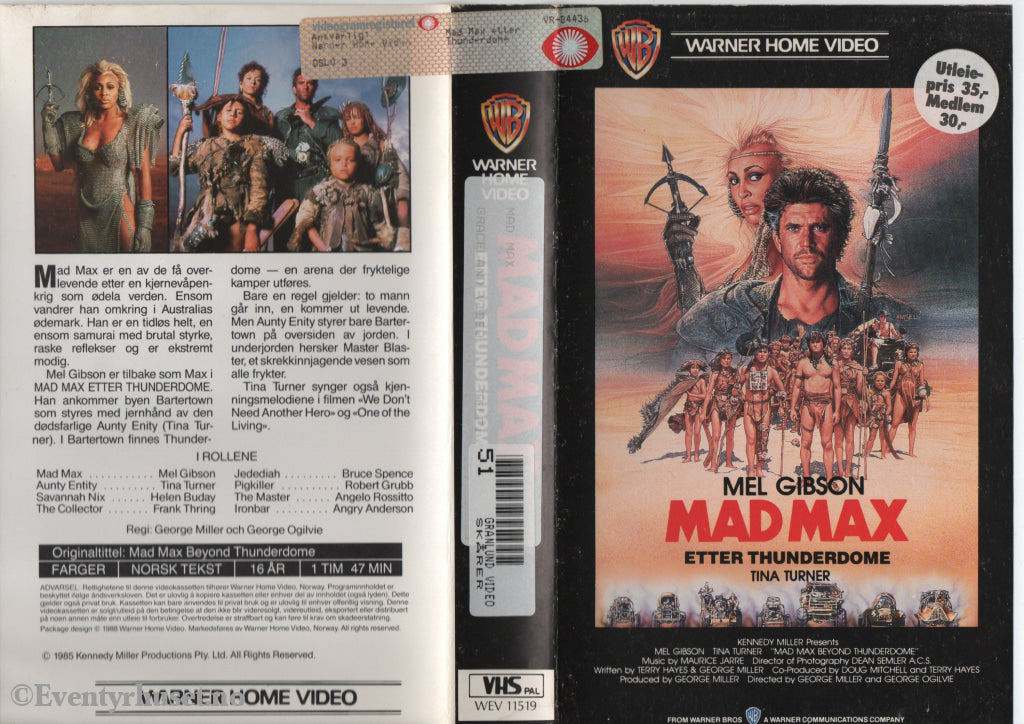 Download / Stream: Mad Max Beyond Thunderdome. 1985. VHS Big Box. Norwegian subtitles. VHS