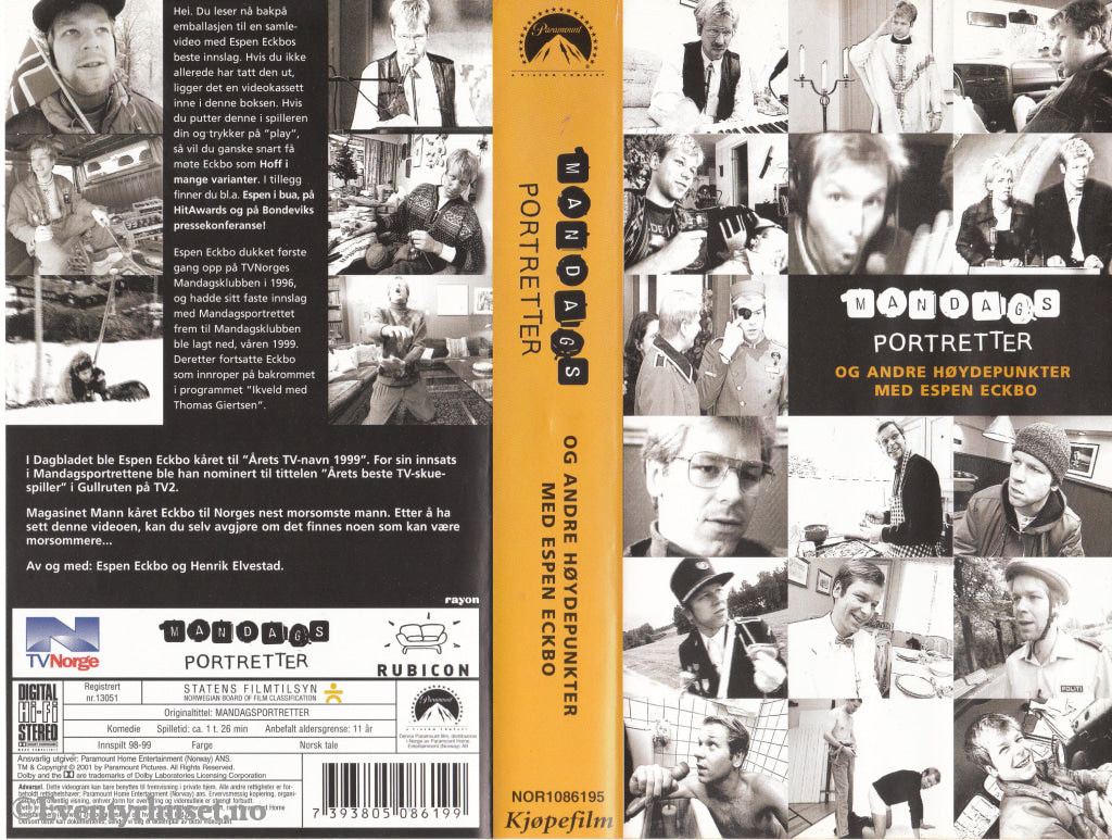 Download / Stream: Mandagsportretter. 1998-99. VHS SB. Norwegian dubbing. VHS