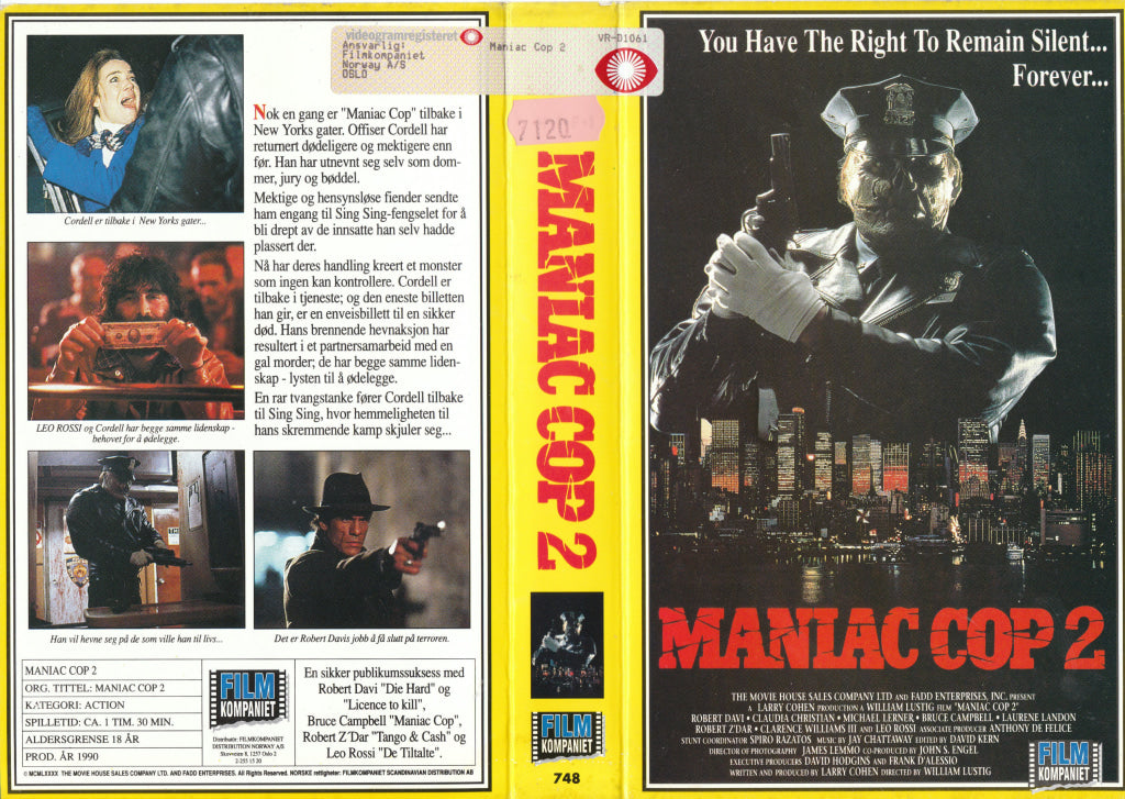 Download / Stream: Maniac Cop 2. 1990. Vhs Big Box. Norwegian Subtitles.