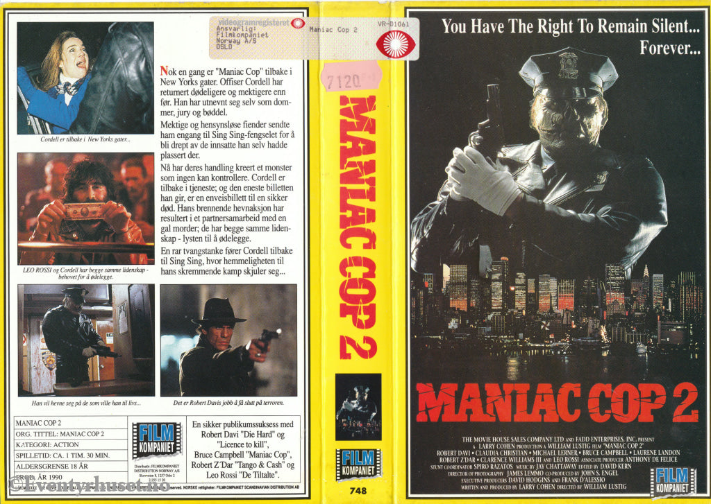 Download / Stream: Maniac Cop 2. 1990. Vhs Big Box. Norwegian Subtitles.