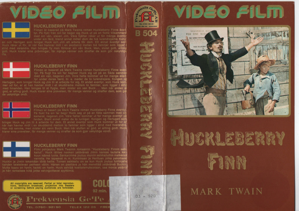 Download / Stream: Mark Twain’s Huckleberry Finn. VHS Big Box. Norwegian subtitles. VHS