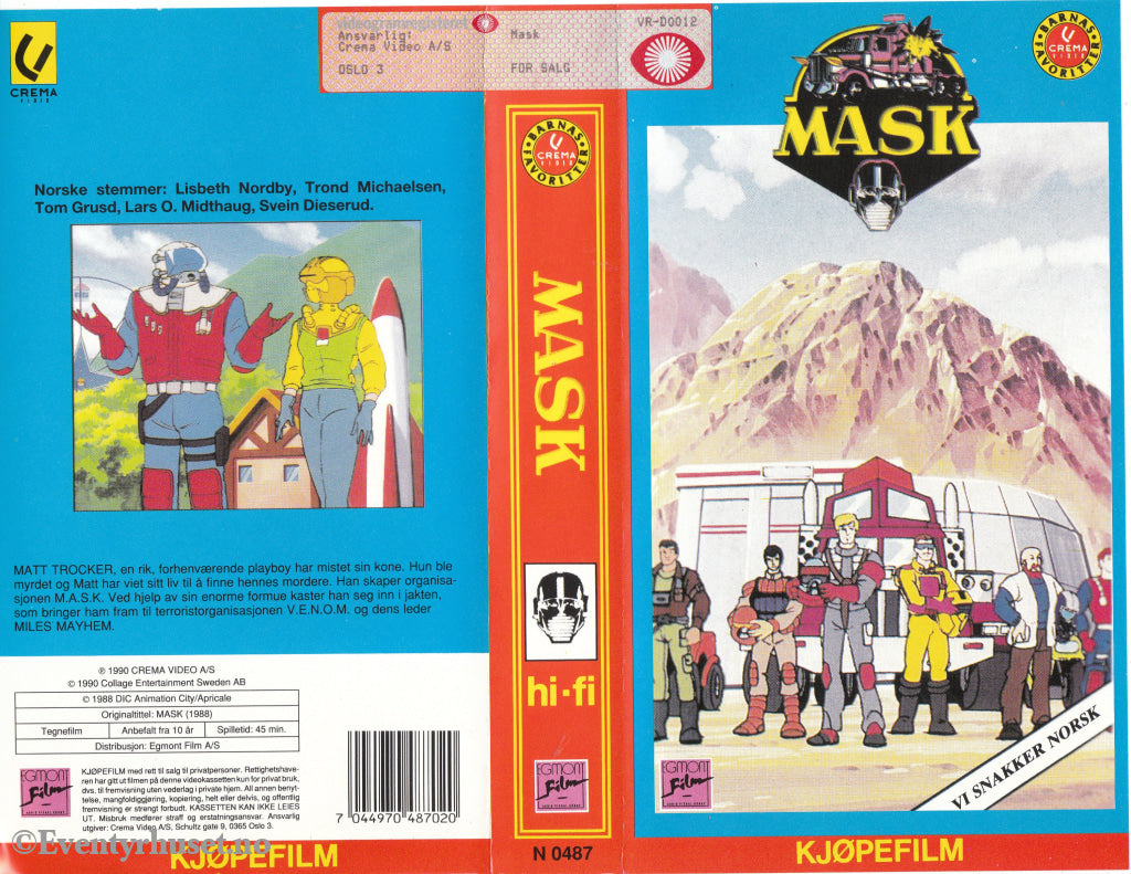 Download / Stream: MASK. 1988. VHS SB. Norwegian dubbing. VHS