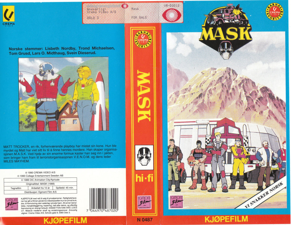 Download / Stream: MASK. 1988. VHS SB. Norwegian dubbing. VHS