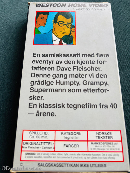 Download / Stream: Max Fleischer’s Cartoon Capers. VHS slipcase. Norwegian subtitles. VHS