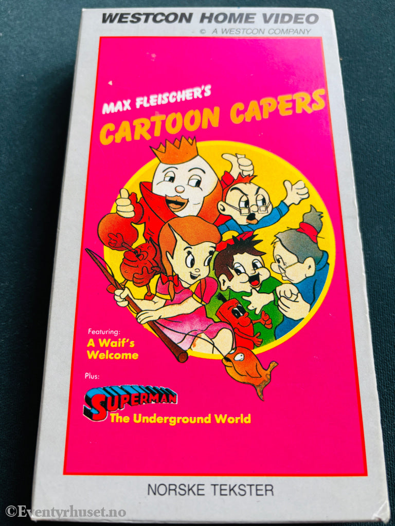 Download / Stream: Max Fleischer’s Cartoon Capers. VHS slipcase. Norwegian subtitles. VHS