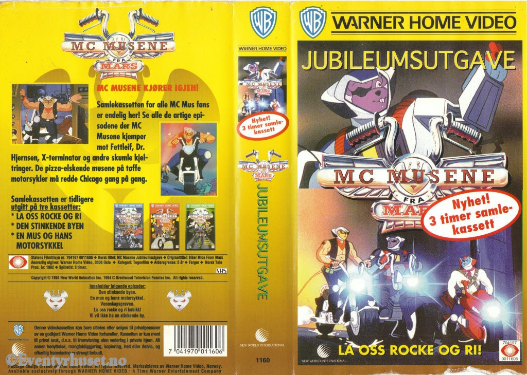Download / Stream: Mc Musene. Jubileumsutgave (Biker Mice). 1992. Vhs. Norwegian Dubbing. Stream Vhs