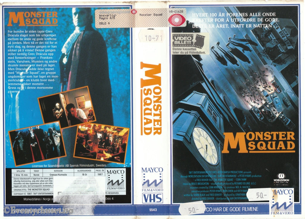 Download / Stream: Monster Squad. 1987. Vhs Big Box. Norwegian Subtitles.