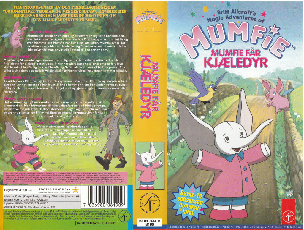 Download / Stream: Mumfie Får Kjæledyr. 1998. Vhs. Norwegian Dubbing. Vhs