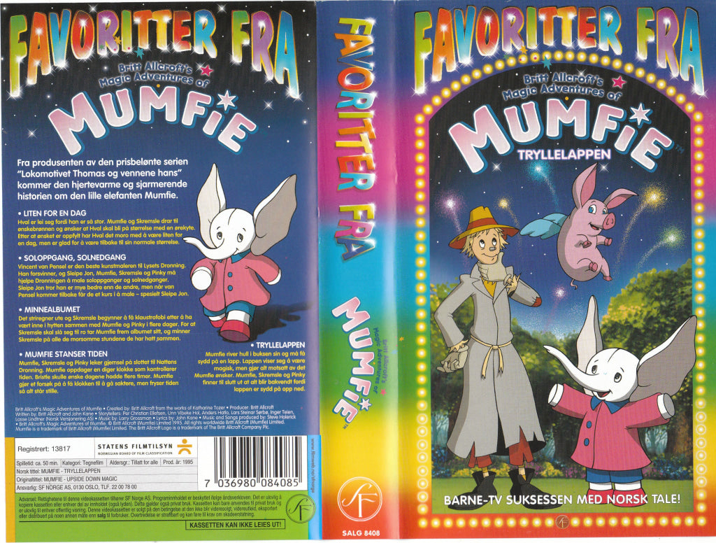 Download / Stream: Mumfie - Tryllelappen (Favoritter fra Mumfie). 1995. VHS SB. Norwegian dubbing. VHS