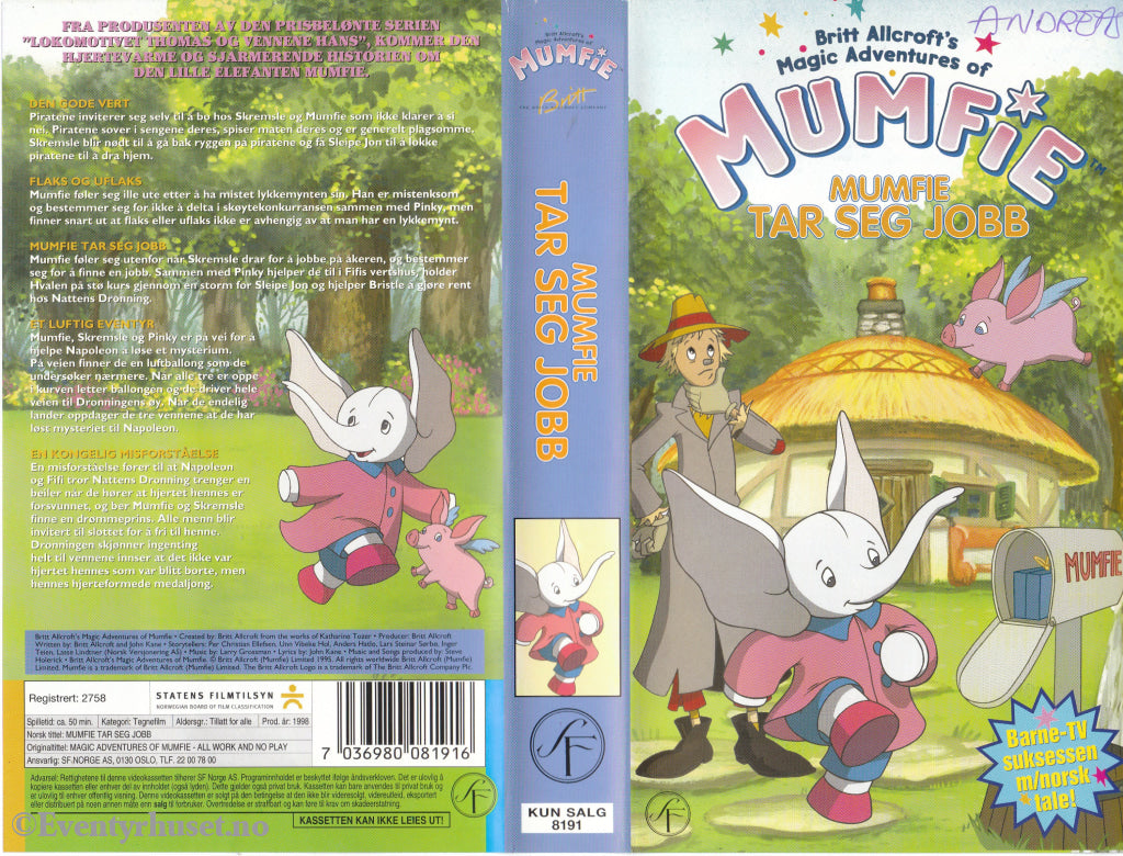 Download / Stream: Mumfies tar seg jobb. 1995. VHS SB. Norwegian dubbing. VHS