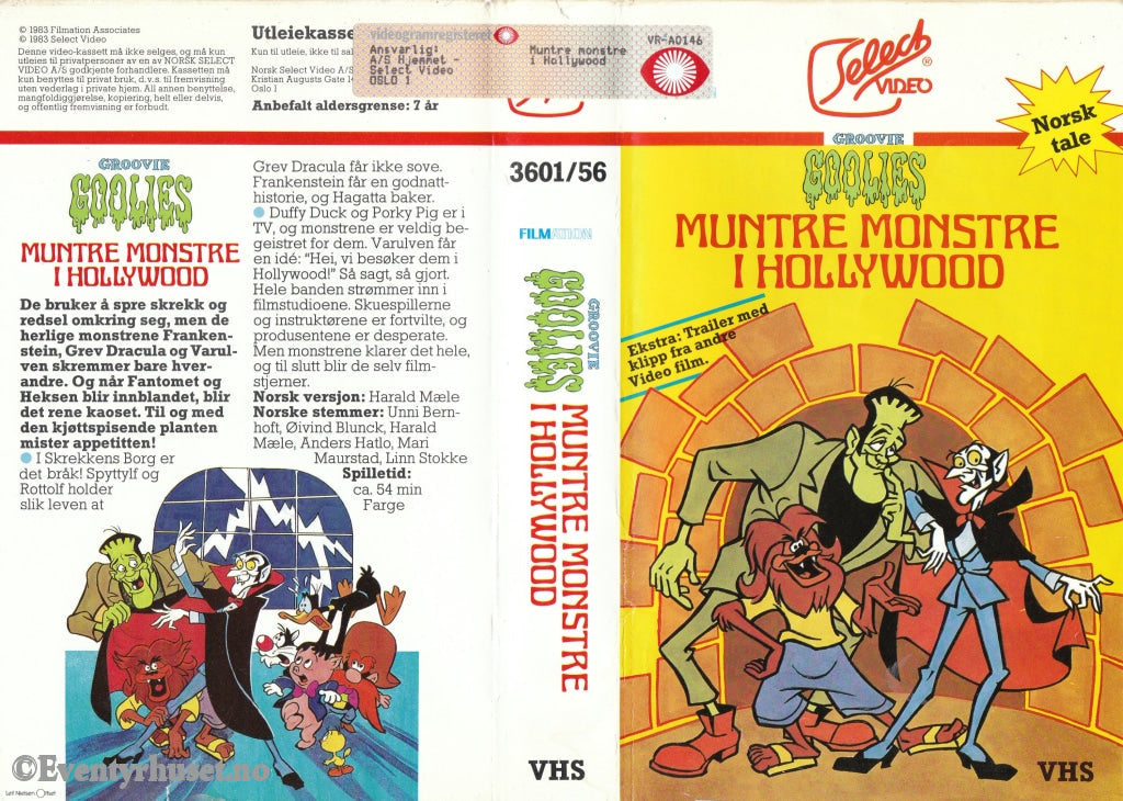 Download / Stream: Muntre Monstre I Hollywood. 1983. Vhs. Norwegian Dubbing. Stream Vhs