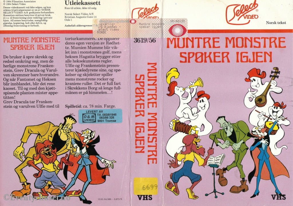Download / Stream: Muntre Monstre Spøker Igjen. 1984. Vhs. Norwegian Dubbing. Stream Vhs