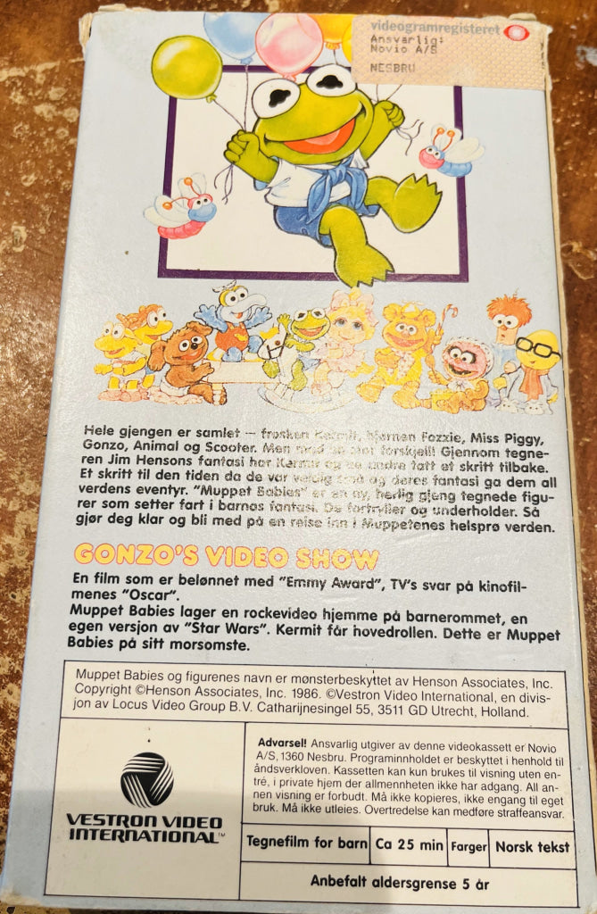 Download / Stream: Muppet Babies - Gonzo’s Video Show. 1985. VHS SB slipcase. Norwegian subtitles. VHS