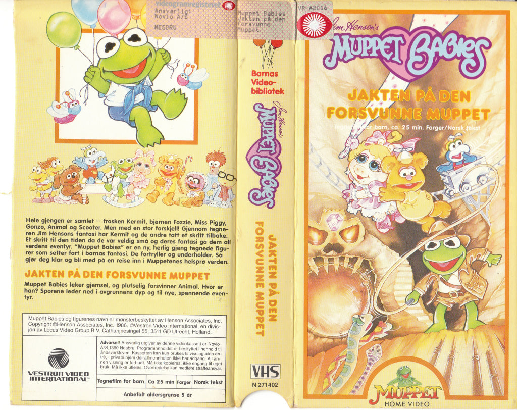 Download / Stream: Muppet Babies - Jakten på den forsvunne Muppet. 1986. VHS SB slipcase. Norwegian subtitles. VHS