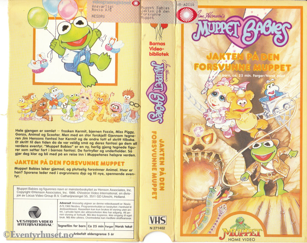 Download / Stream: Muppet Babies - Jakten på den forsvunne Muppet. 1986. VHS SB slipcase. Norwegian subtitles. VHS