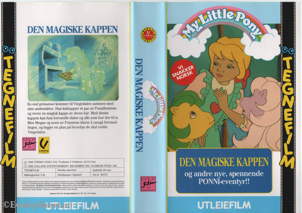 Download / Stream: My Little Pony. Den magiske kappen. 1992. VHS Big Box. Norwegian dubbing. VHS