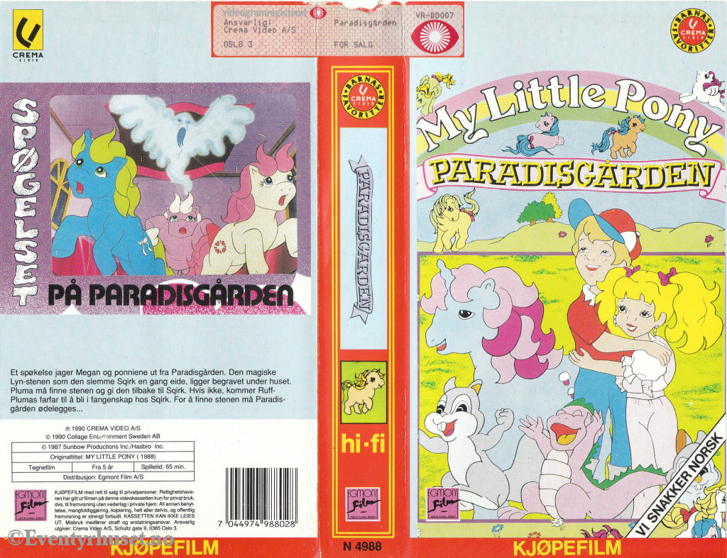 Download / Stream: My Little Pony. Paradisgården. 1988/90. Vhs. Norwegian. Stream Vhs