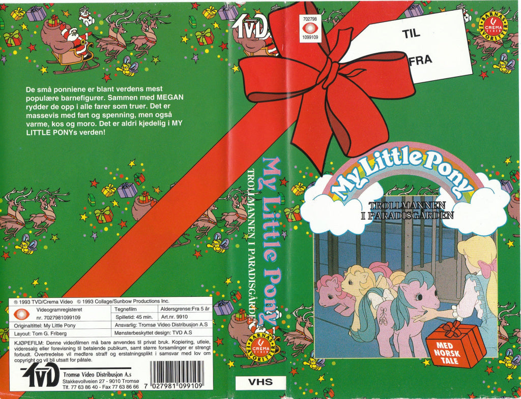 Download / Stream: My Little Pony - Trollmannen I Paradisgården. 1993. Vhs. Norwegian Dubbing. Vhs