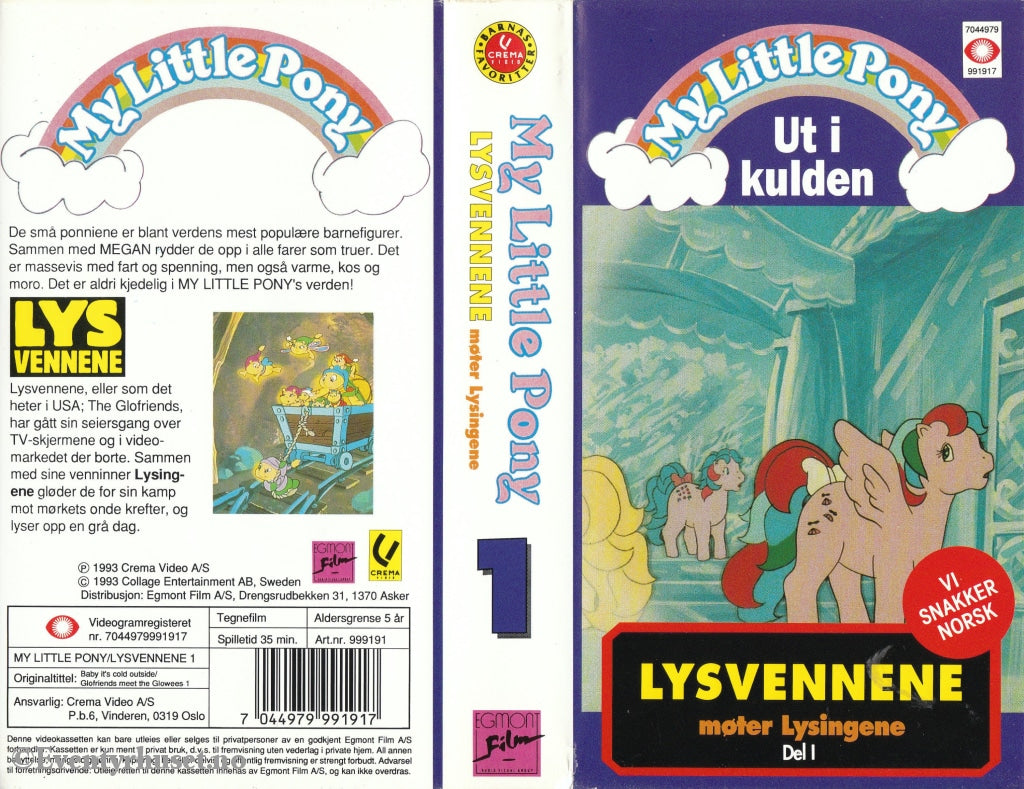 Download / Stream: My Little Pony. Vol. 1. Ut I Kulden Lysvennene Møter Lysingene I. Vhs. Norwegian.