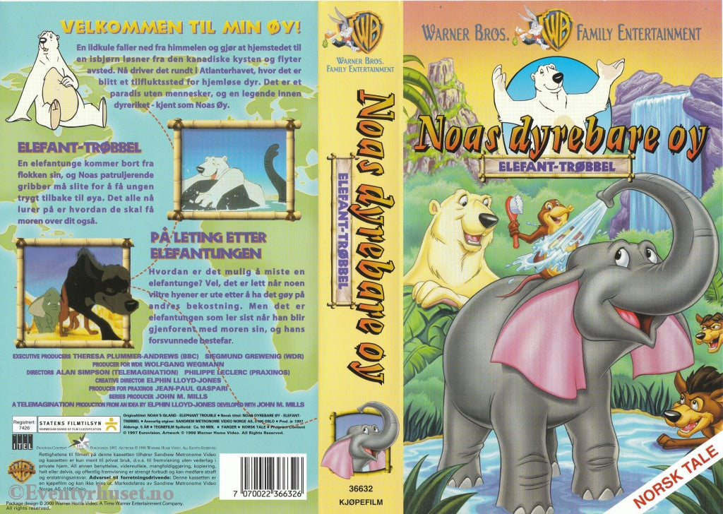 Download / Stream: Noas Dyrebare Øy. Elefant-Trøbbel. 1998. Vhs. Norwegian Dubbing. Vhs