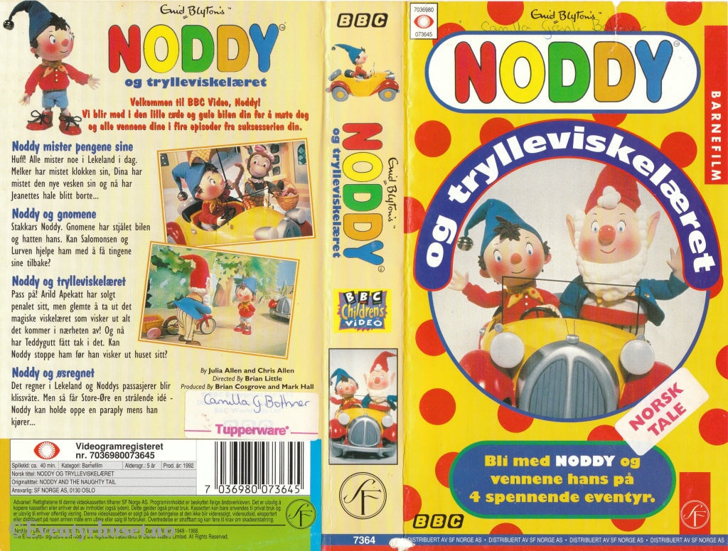 Download / Stream: Noddy. Vol. 1. Noddy Og Trylleviskelæret. 1992. Vhs. Norwegian Dubbing. Vhs