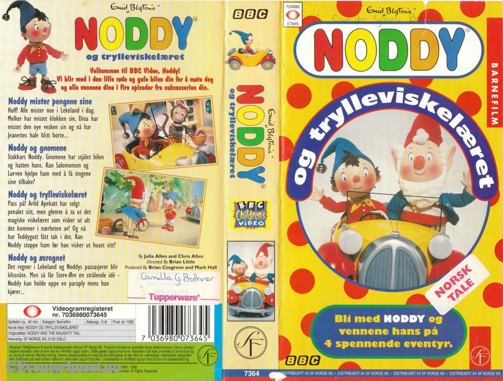 Download / Stream: Noddy. Vol. 1. Noddy Og Trylleviskelæret. 1992. Vhs. Norwegian Dubbing. Vhs